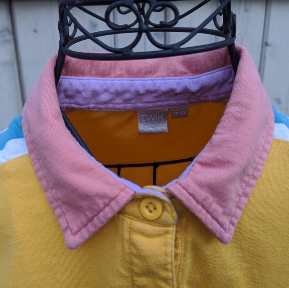 Simon's Retro Long Sleeve Collared Crop Top - Picture 3 of 11